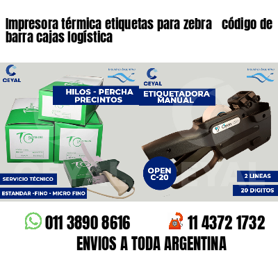 Impresora térmica etiquetas para zebra  código de barra cajas logística